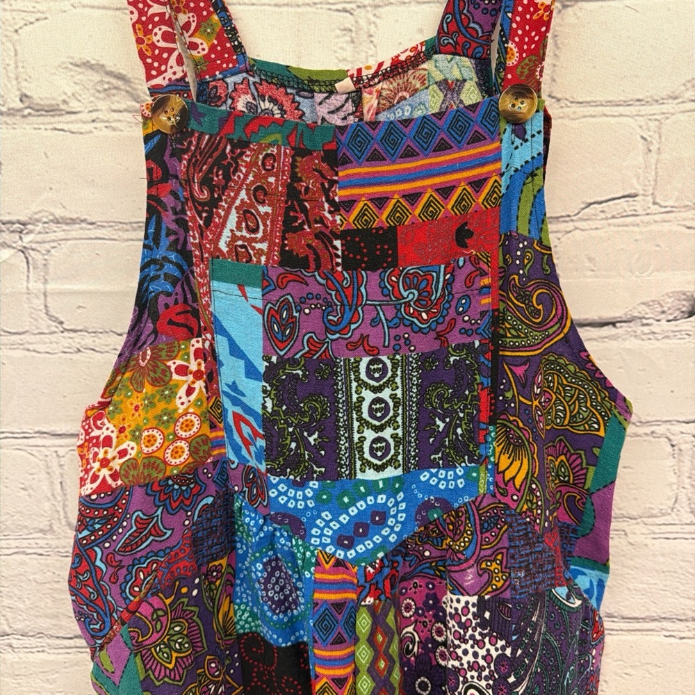 Multicolor Patchwork Overalls - image 1